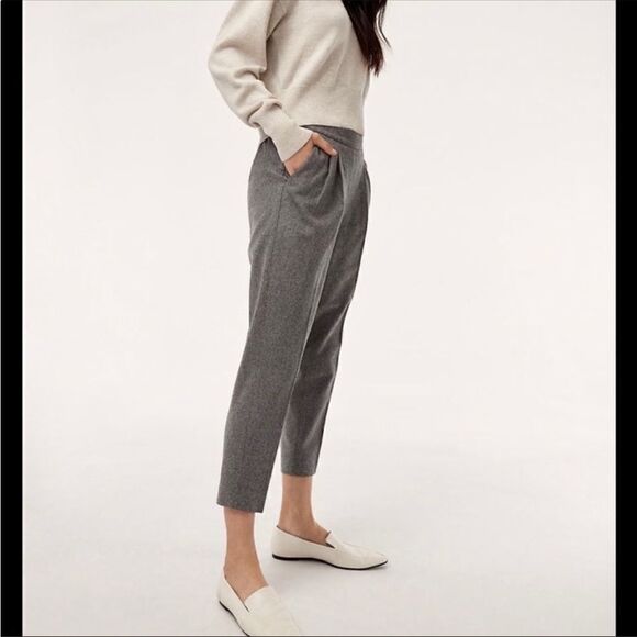 Aritzia Babaton Wool Cashmere Blend Cohen Pant in Grey Sz 0 - Picture 2 of 14